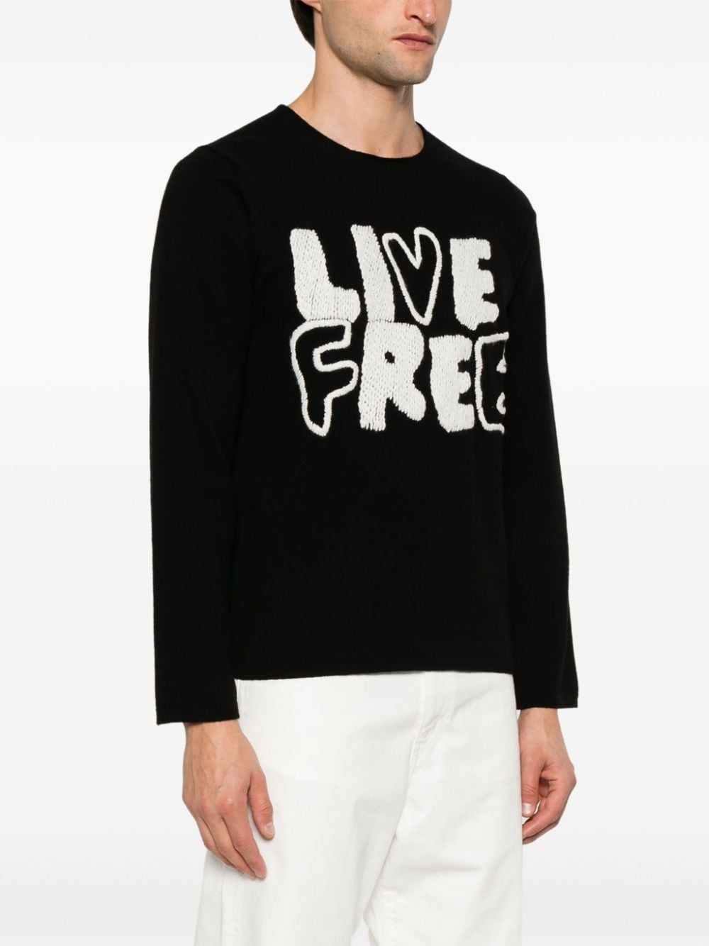 Live Free-embroidered sweater - 3