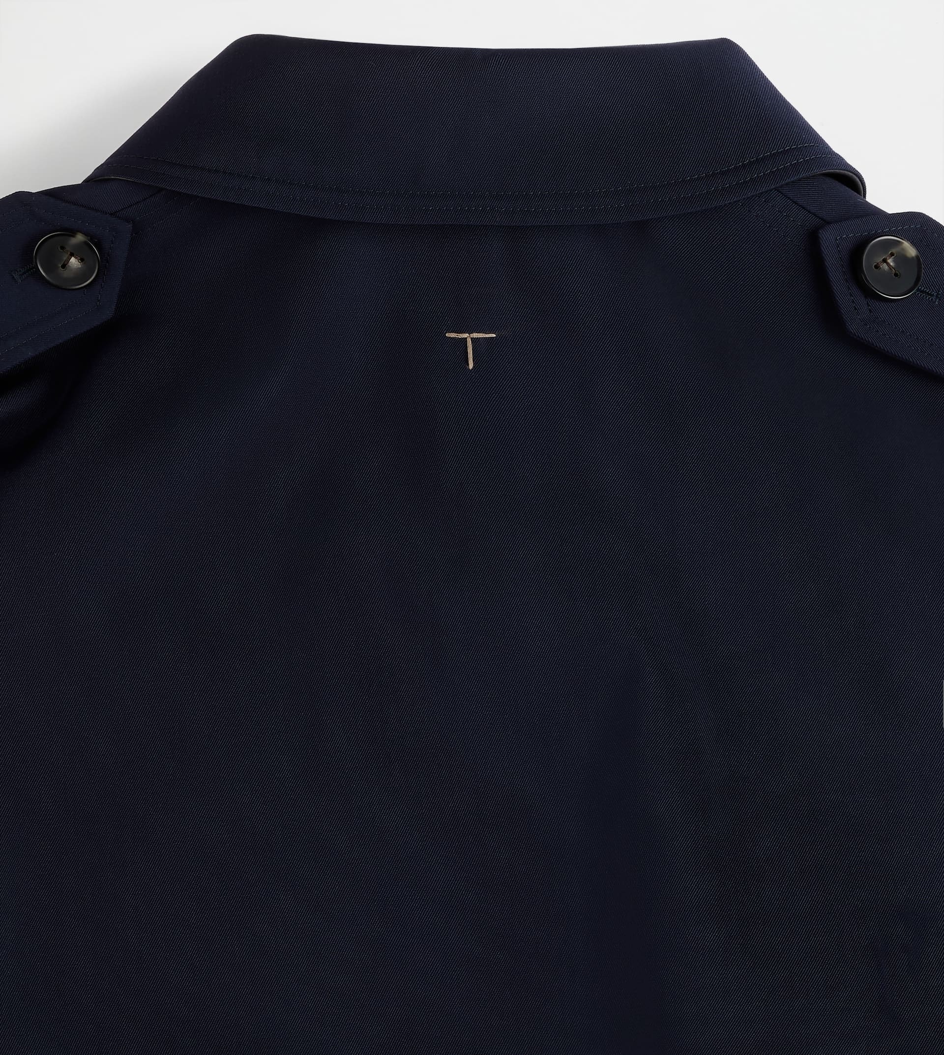 WOOL BLEND SHORT TRENCH COAT - BLUE - 8