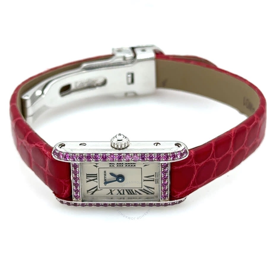 Pre-owned Cartier Tank Allongee Quartz Silver Dial Ladies Watch WB302831 - 5