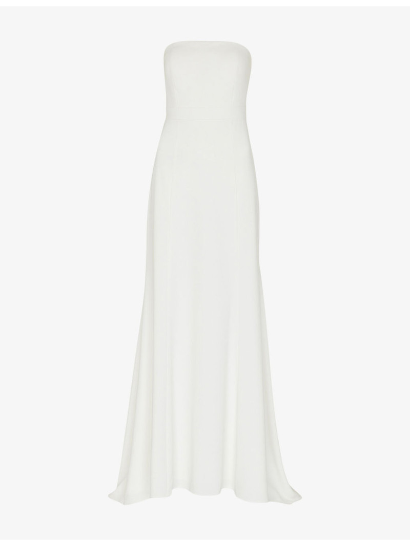 Ellis bow-detail strapless woven wedding dress 1