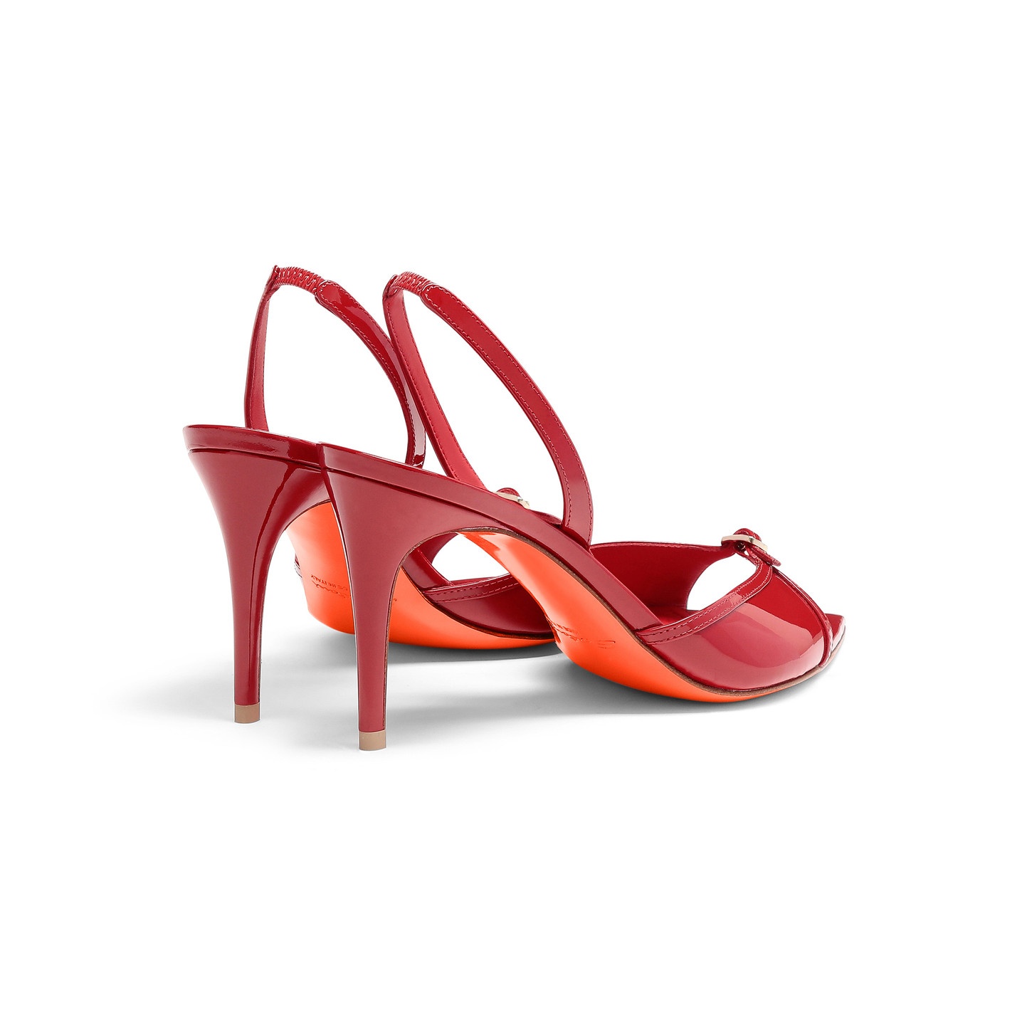 Women's red patent leather high-heel sandal - 4