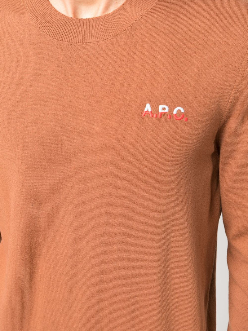 logo-embroidered fine-knit jumper 5