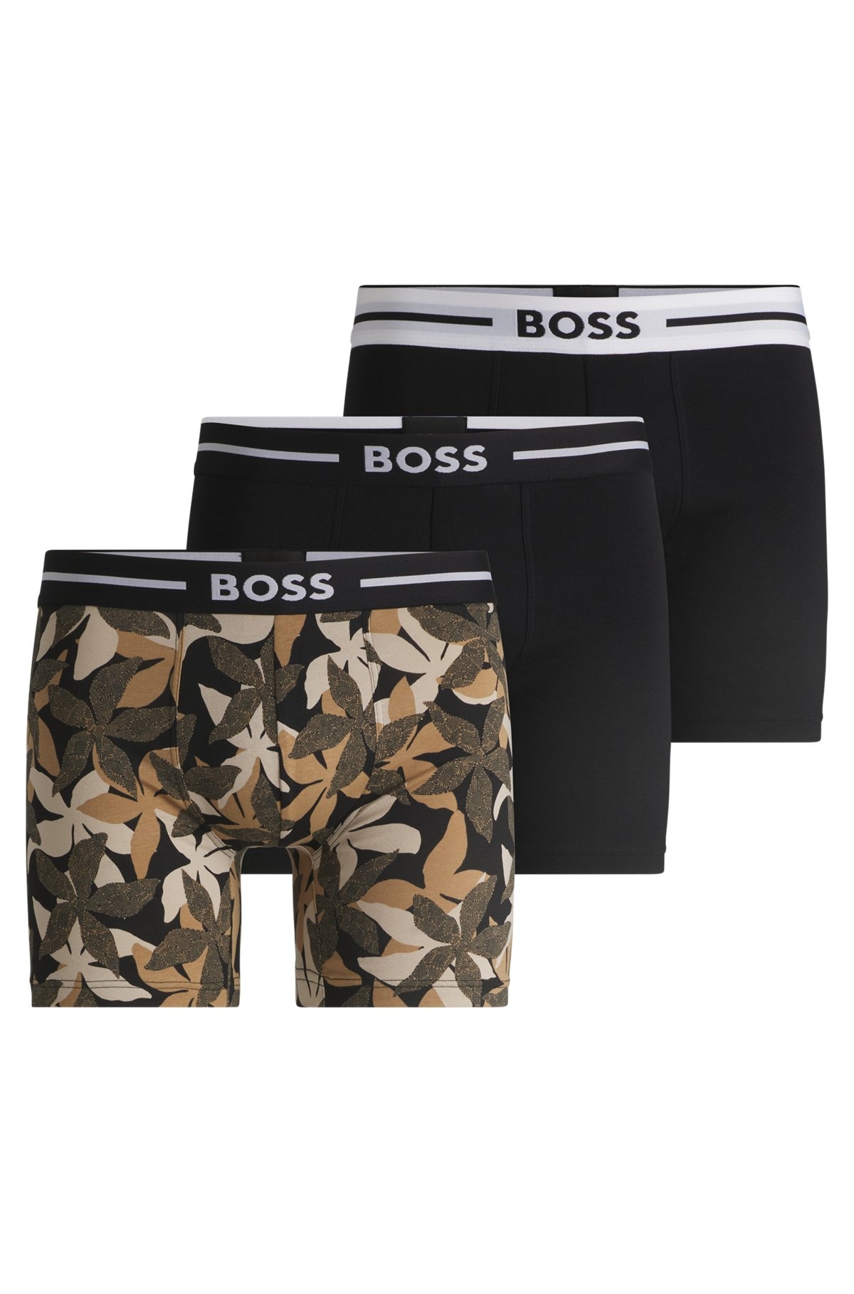 THREE-PACK OF STRETCH-COTTON BOXER BRIEFS WITH LOGO - 1