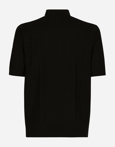 Dolce & Gabbana Silk jacquard polo-shirt with DG logo outlook