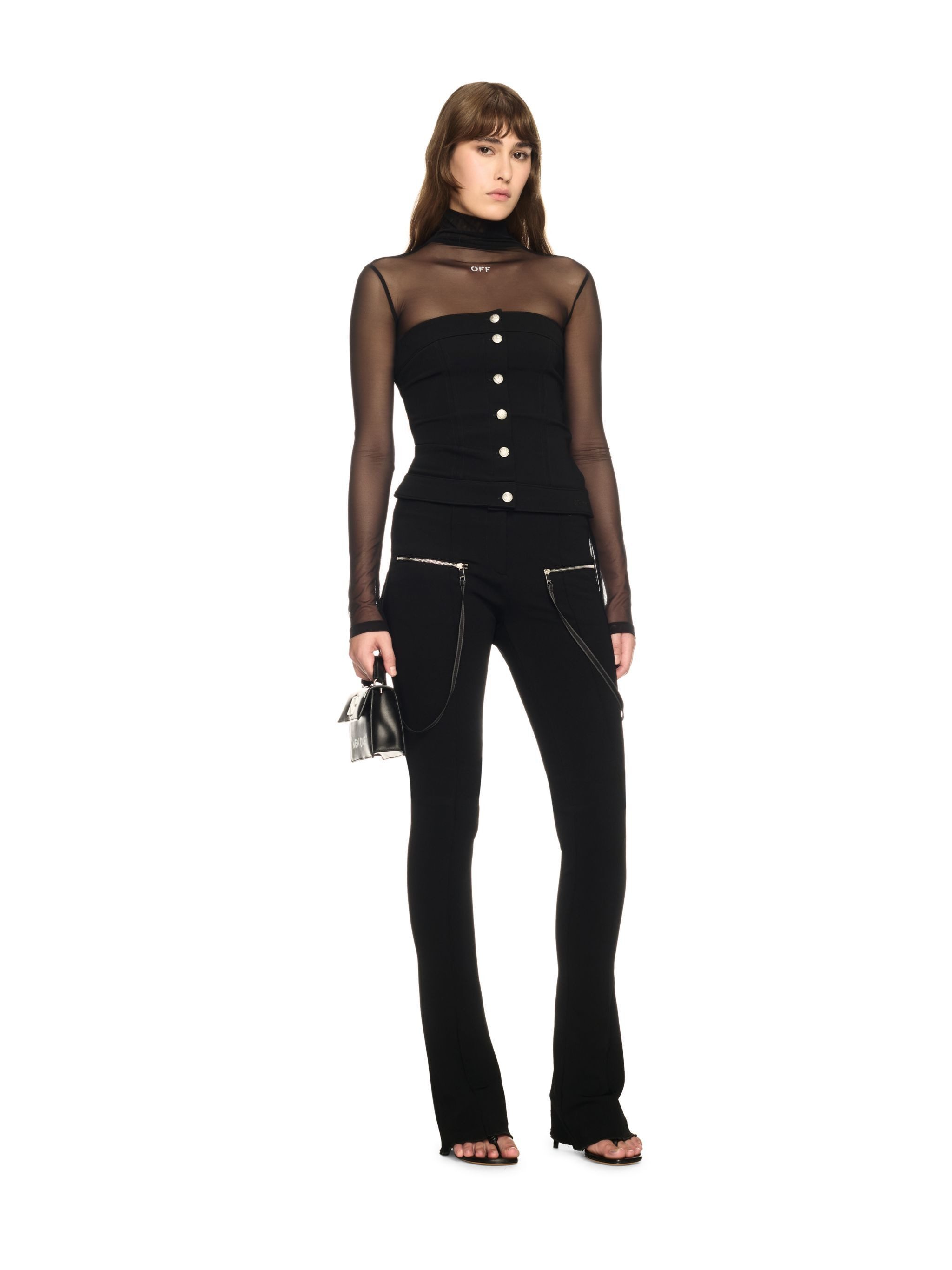 Black Britney Zip Pants - 2