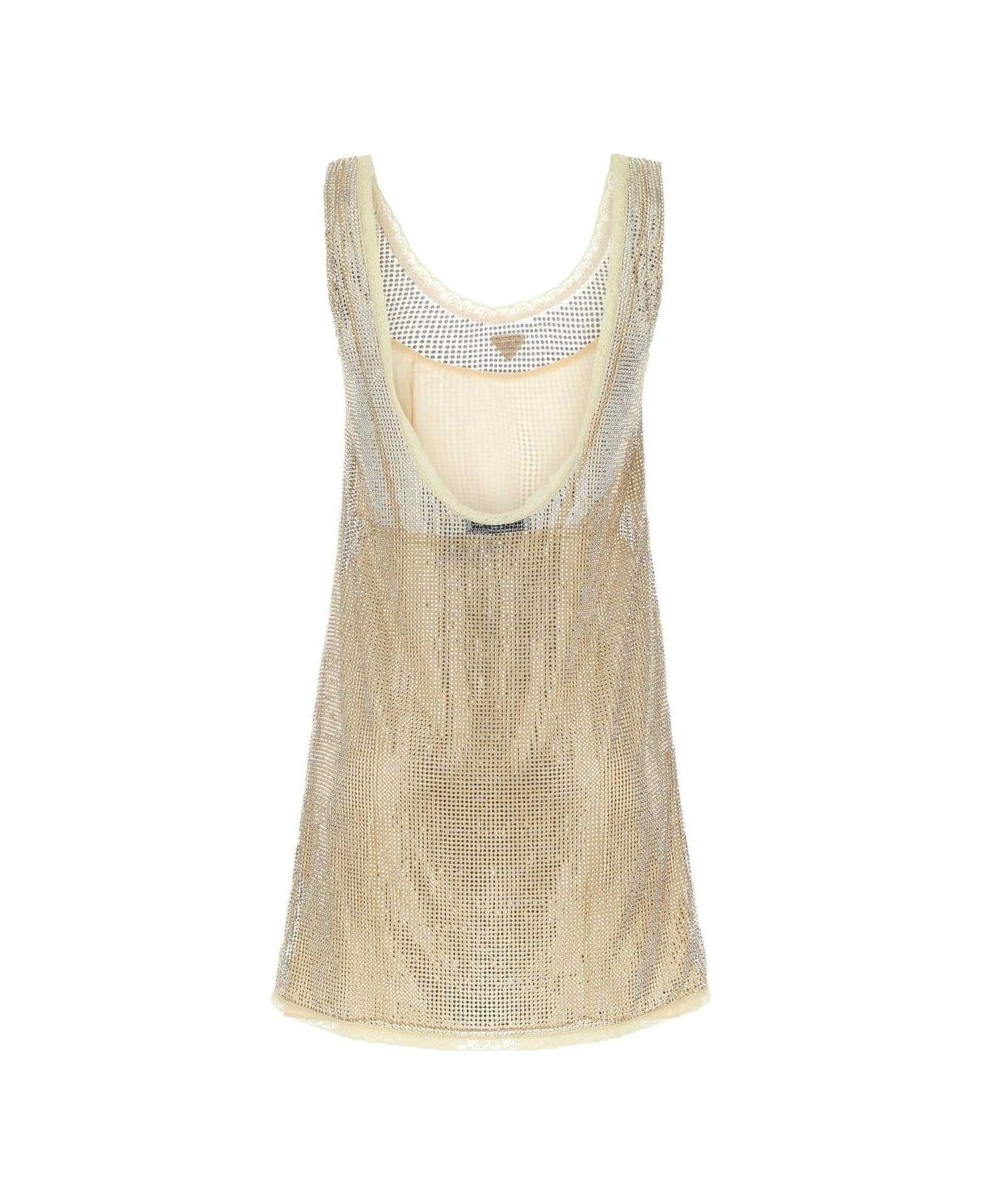 Logo Plaque Embellished Sleeveless Dress - 2