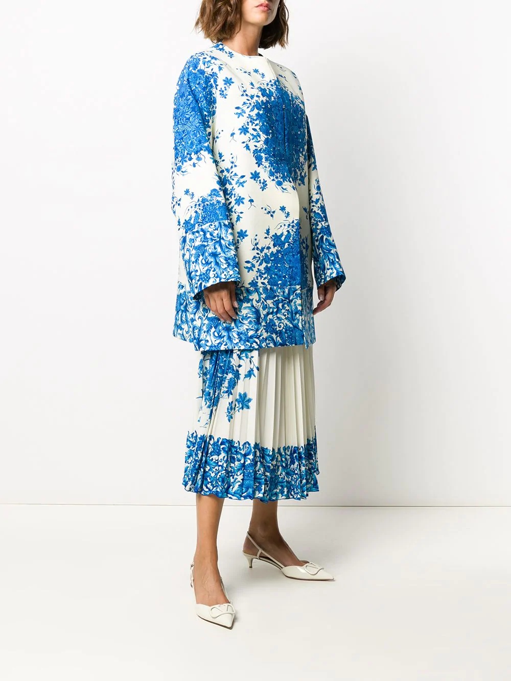 Bluegrace Bouquet collarless coat - 3