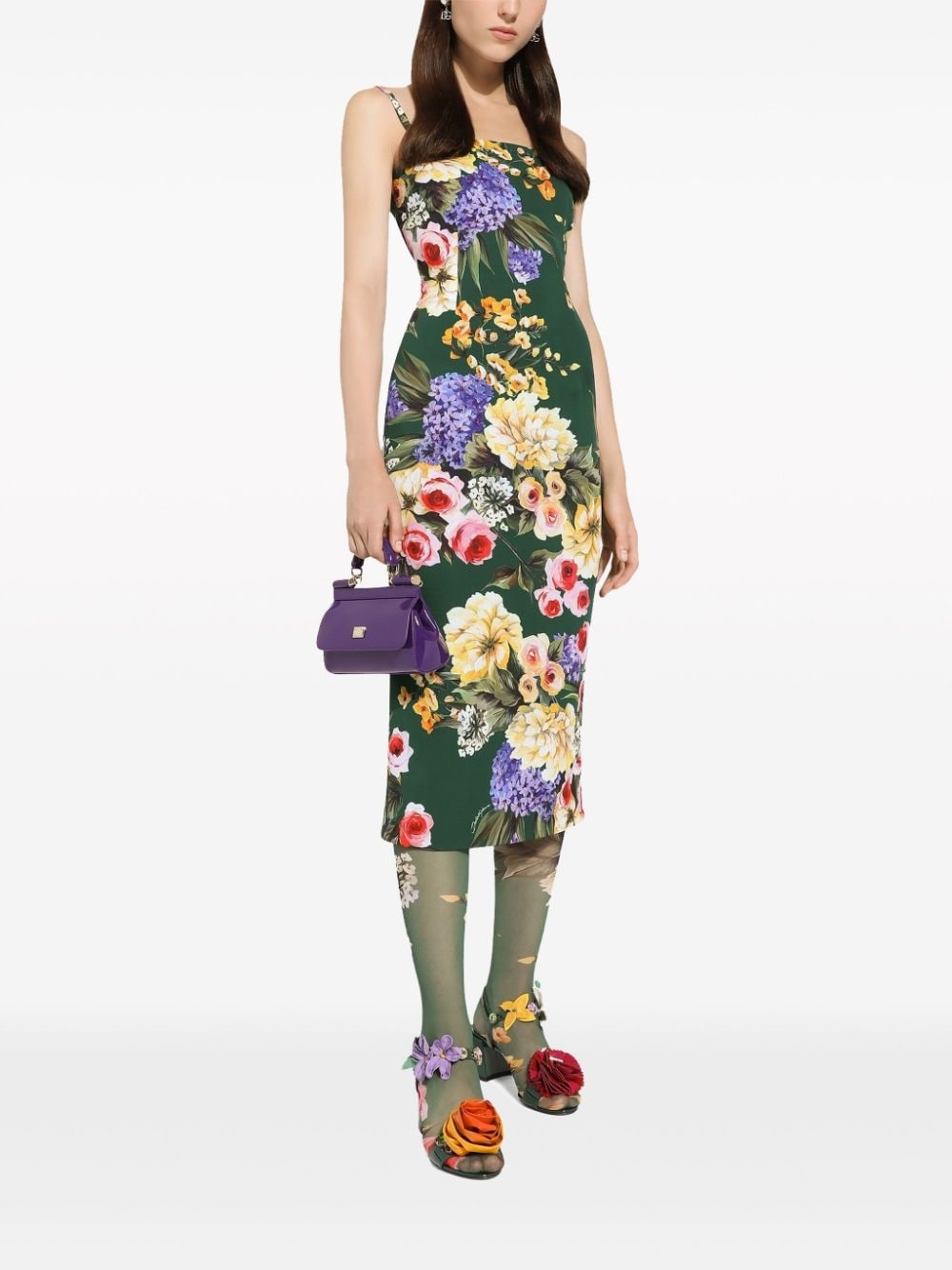 Garden-print midi dress - 2