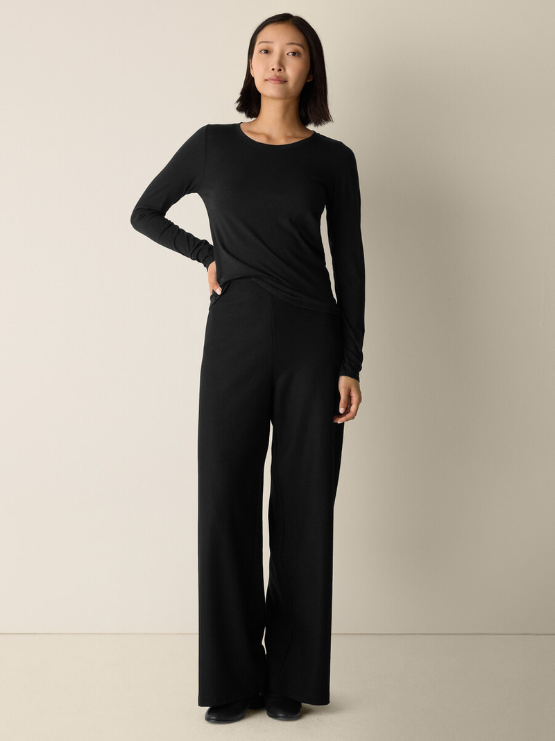 EILEEN FISHER Sheer Cotton Blend Knit Round Neck Tee outlook