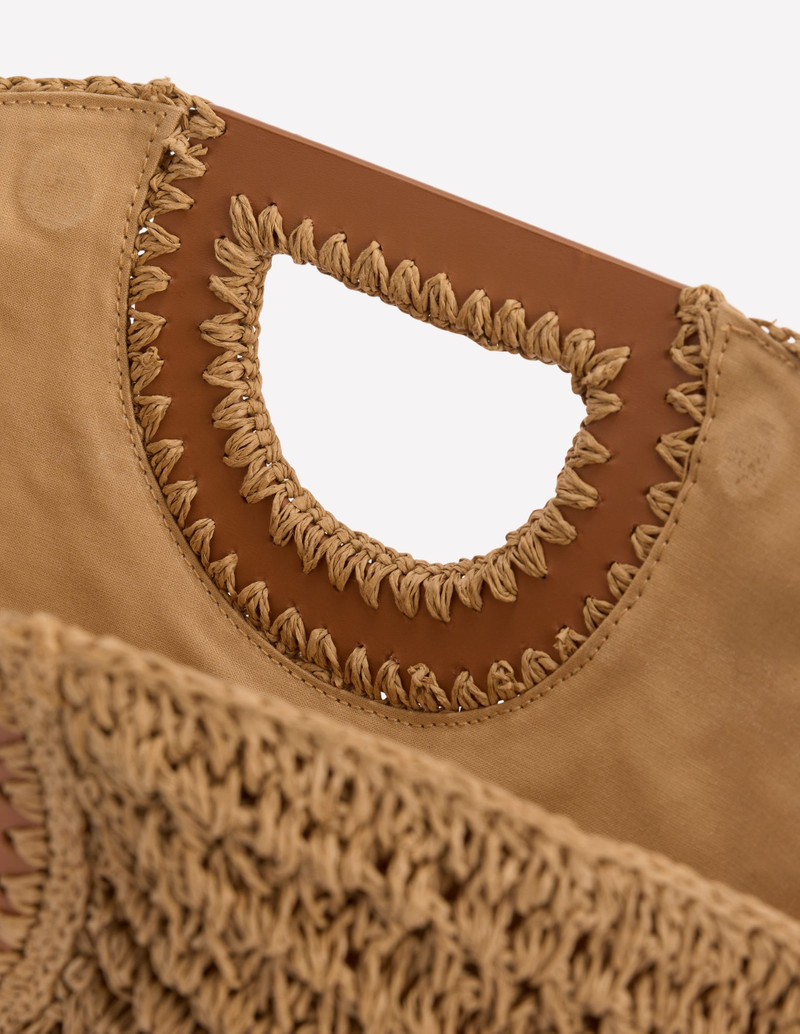 Raffia Moon Clutch-Natural Raffia 6