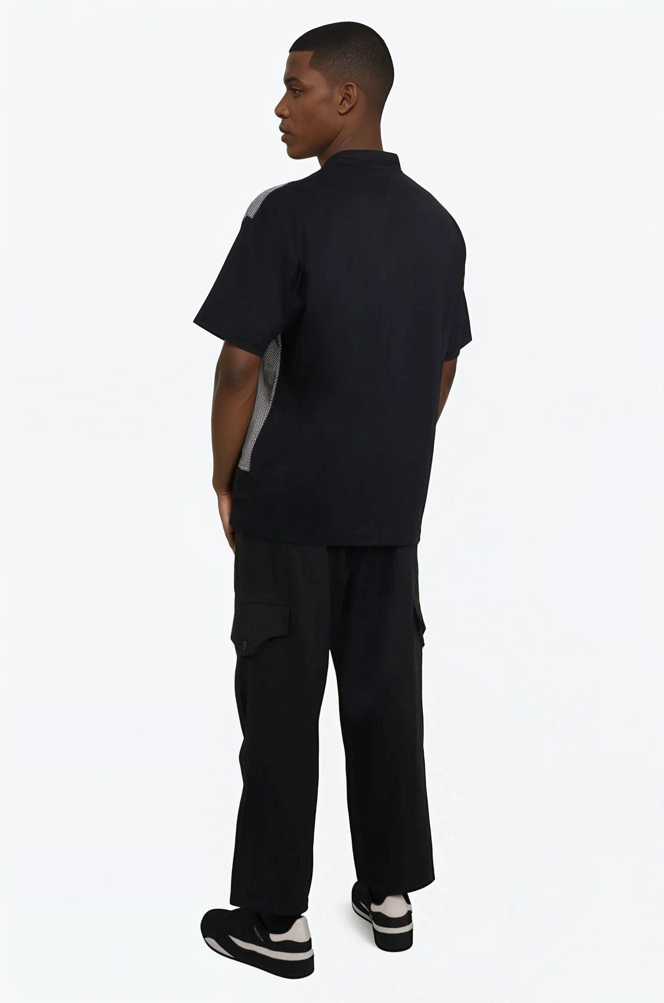 LAYERED T-SHIRT/PRINT KNIT S/S T-SHIRT | BLACK/WHITE - 4