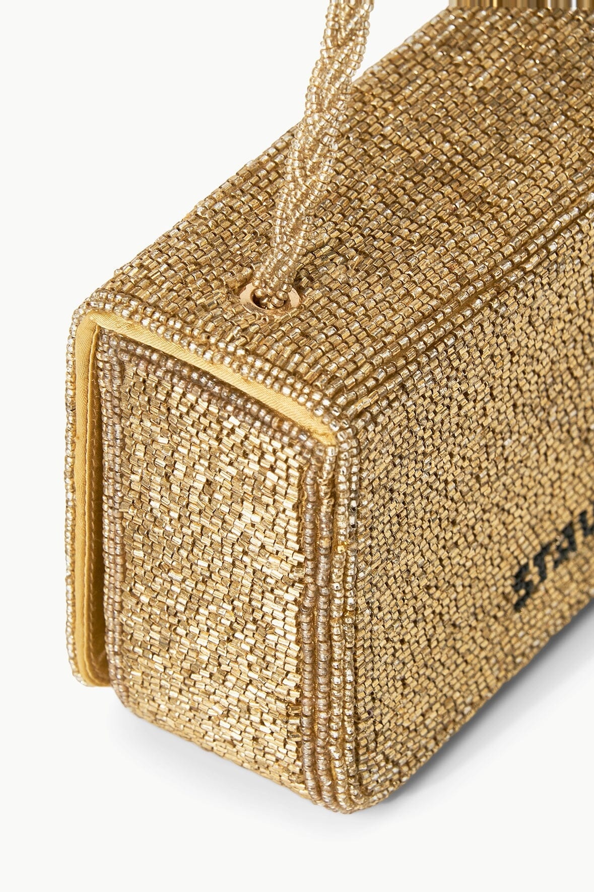 STAUD CARMEN BEADED BOX BAG GOLD - 2