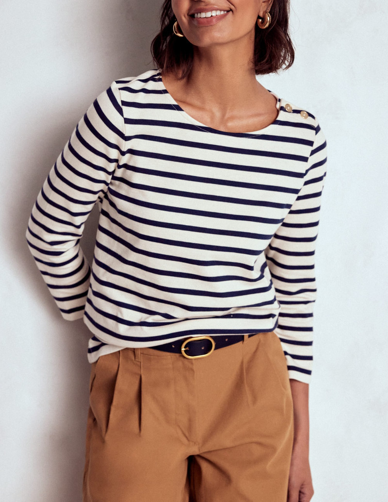 Button Mariner Breton-Ivory and Navy Stripe 3