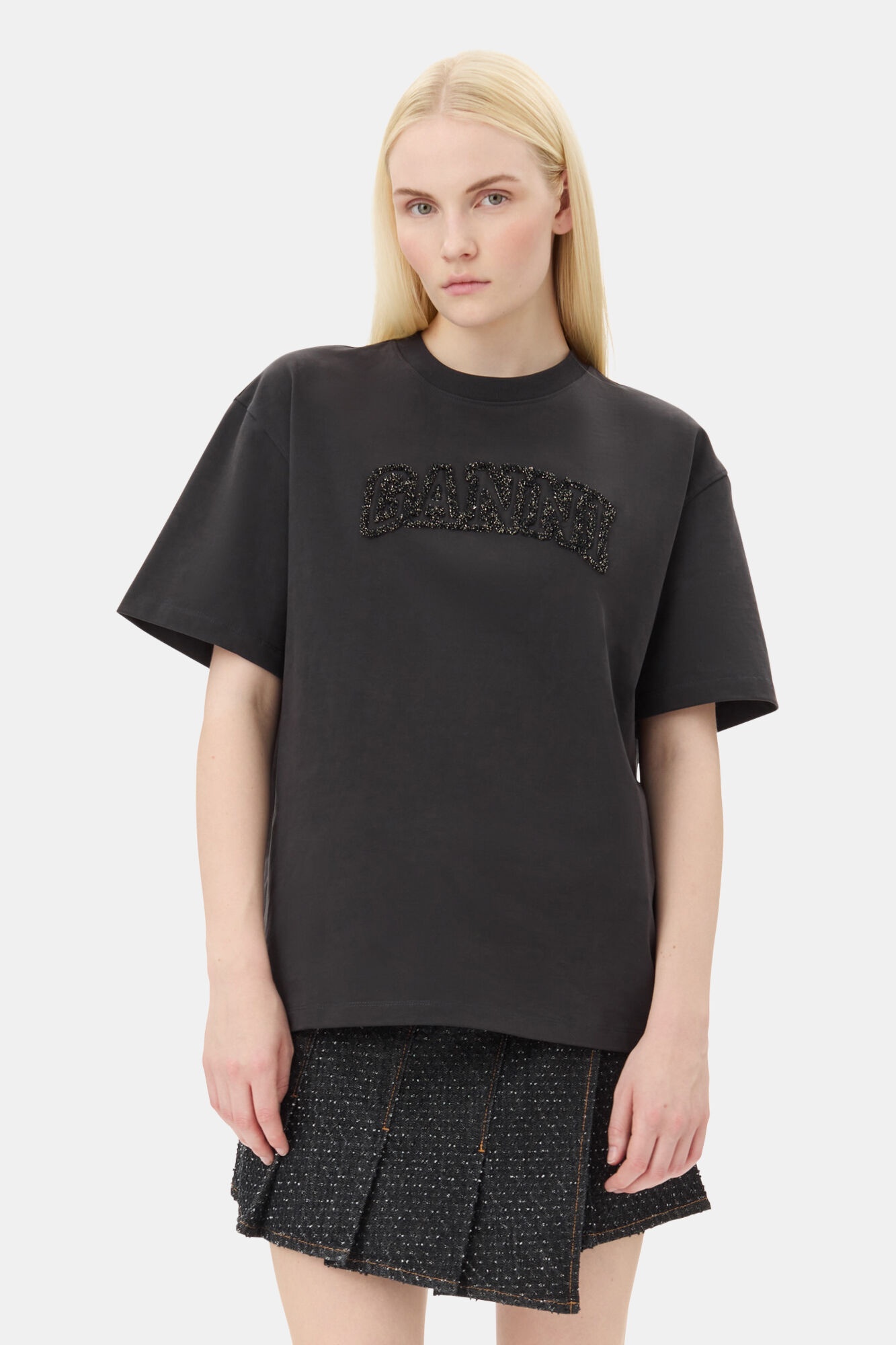 BLACK HEAVY COTTON DROP SHOULDER T-SHIRT - 2
