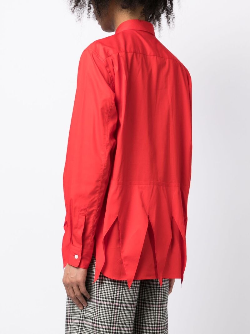 scallop-hem long-sleeve shirt - 4