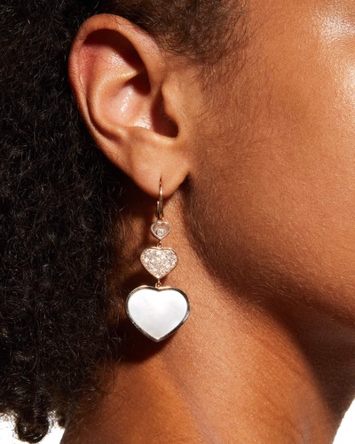 Chopard Happy Hearts 18K Rose Gold Mother-of-Pearl & Diamond Drop Earrings outlook