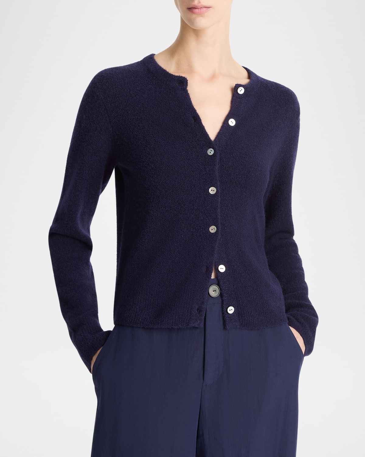 Crewneck Bouclé Cardigan - 4