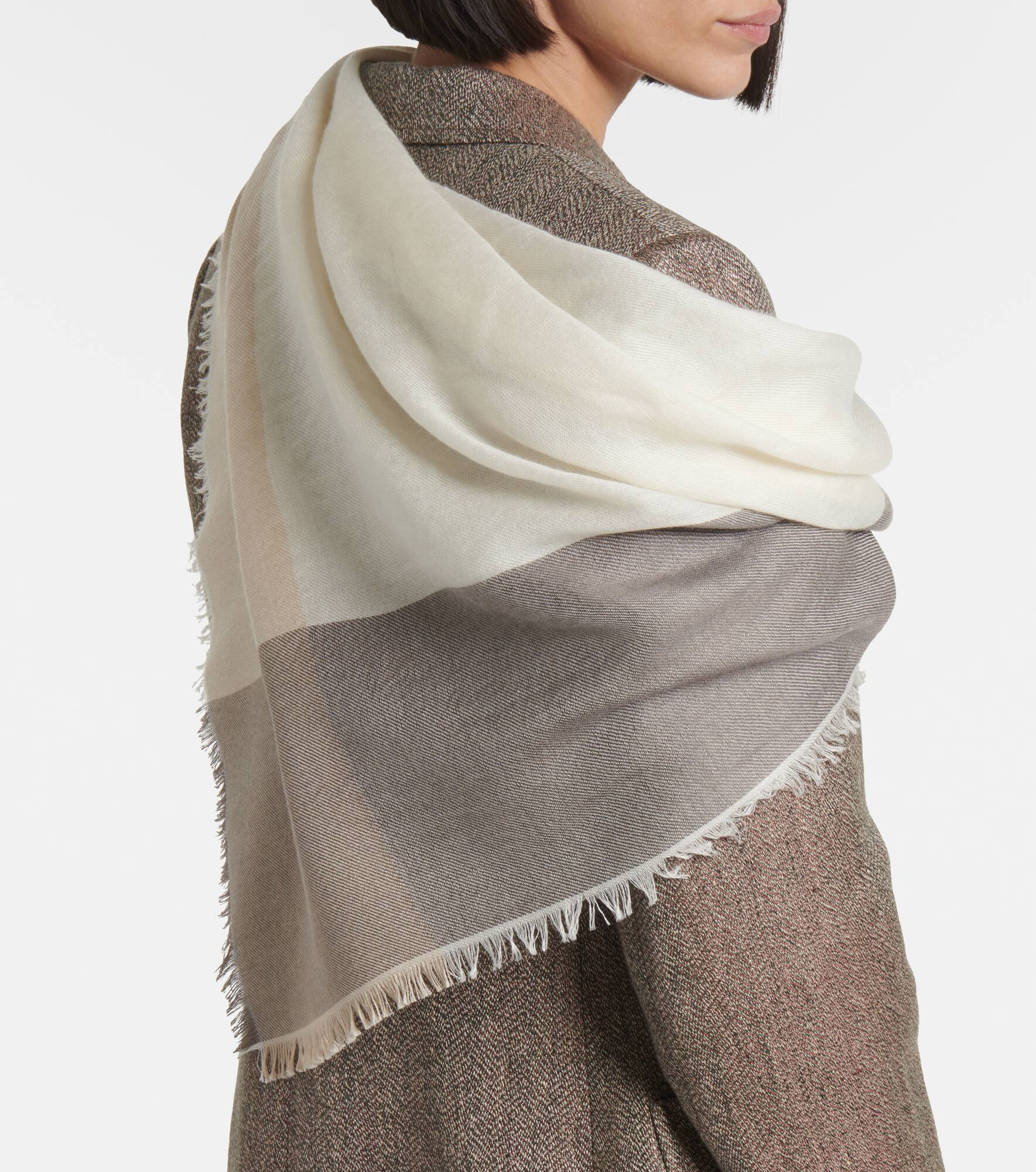 Carre silk and cashmere scarf - 3