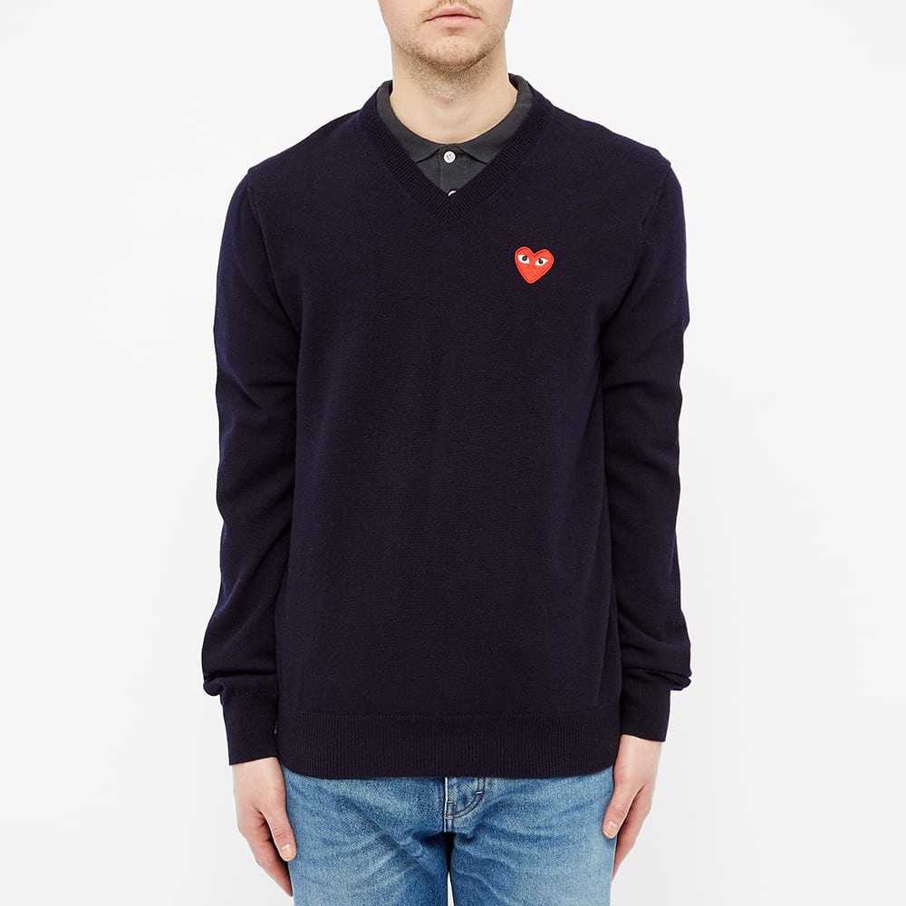 Comme des Garcons Play V-Neck Jumper - 3