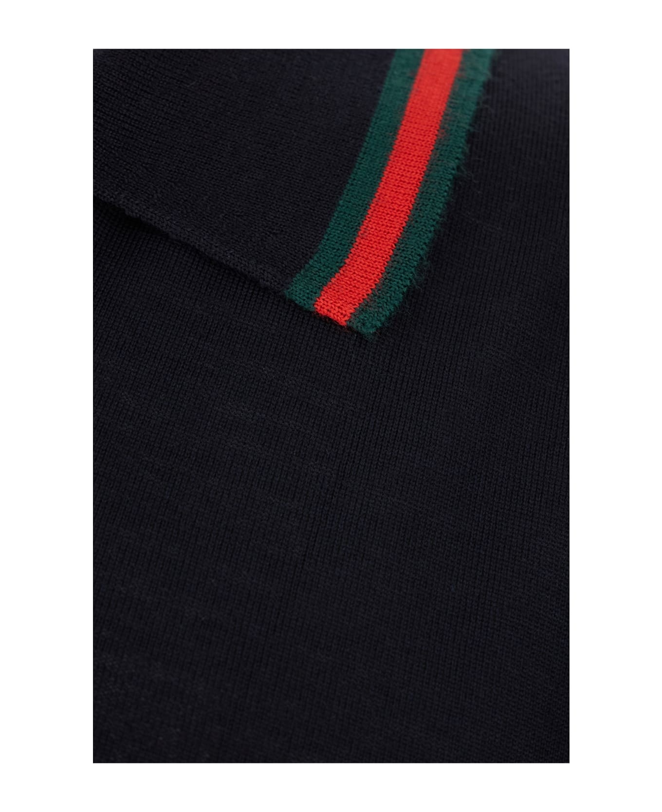 Midnight Blue Wool Polo Shirt - 3