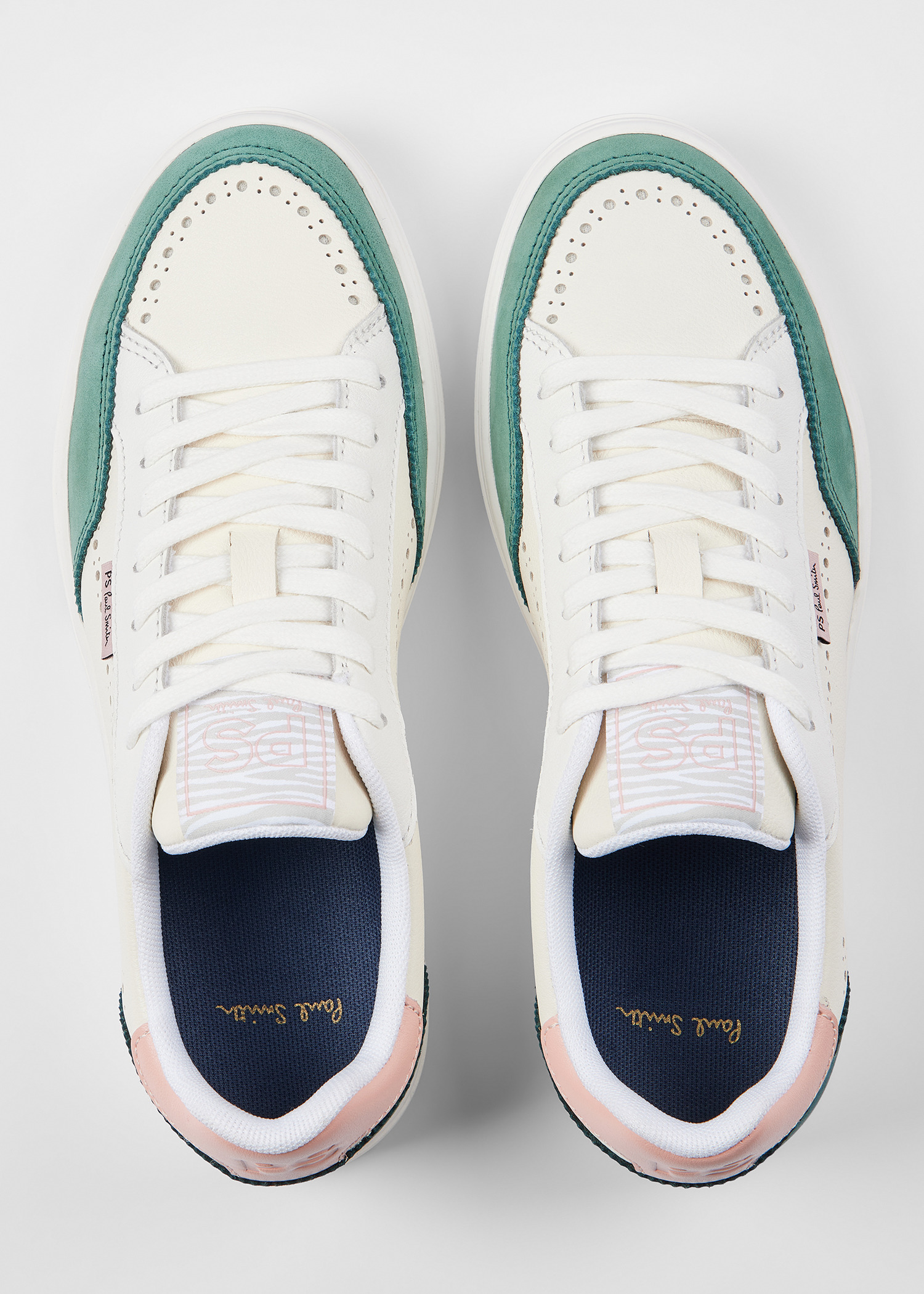 Women's White and Petrol 'Hillstar' Trainers - 5
