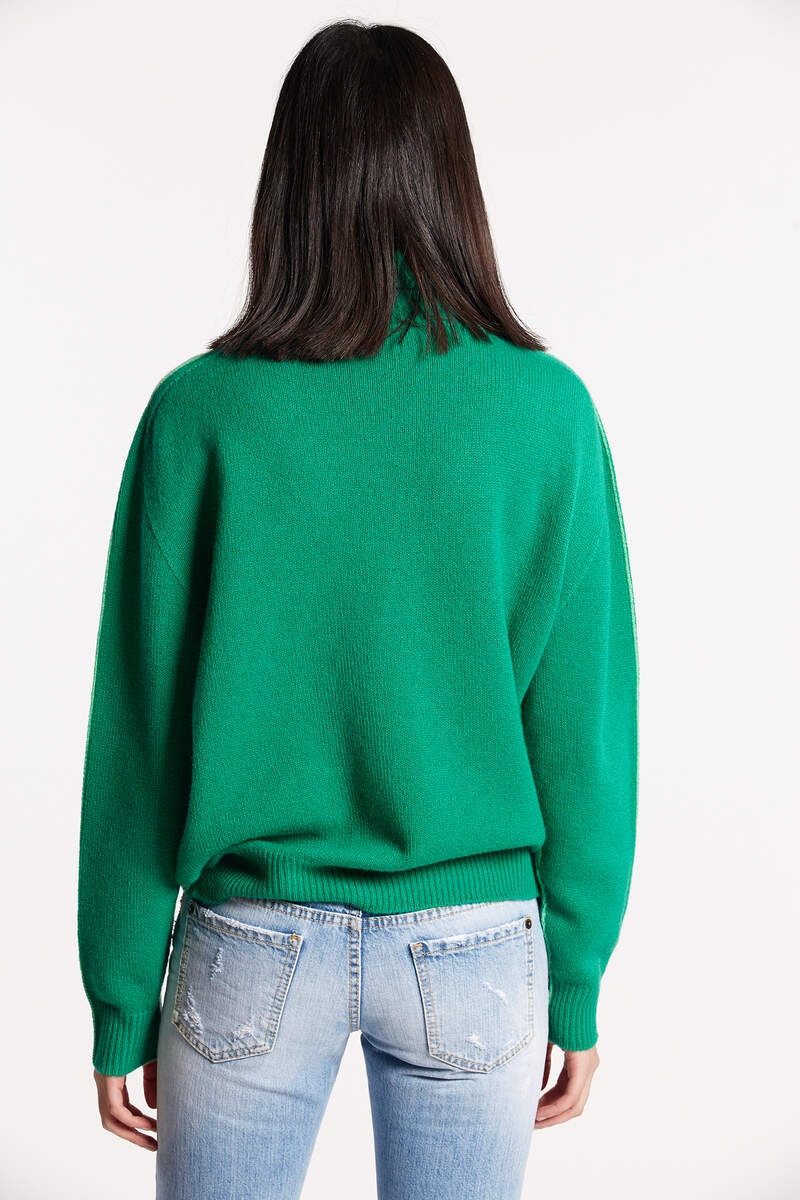 CONTRAST COLOR TURTLENECK KNIT - 3