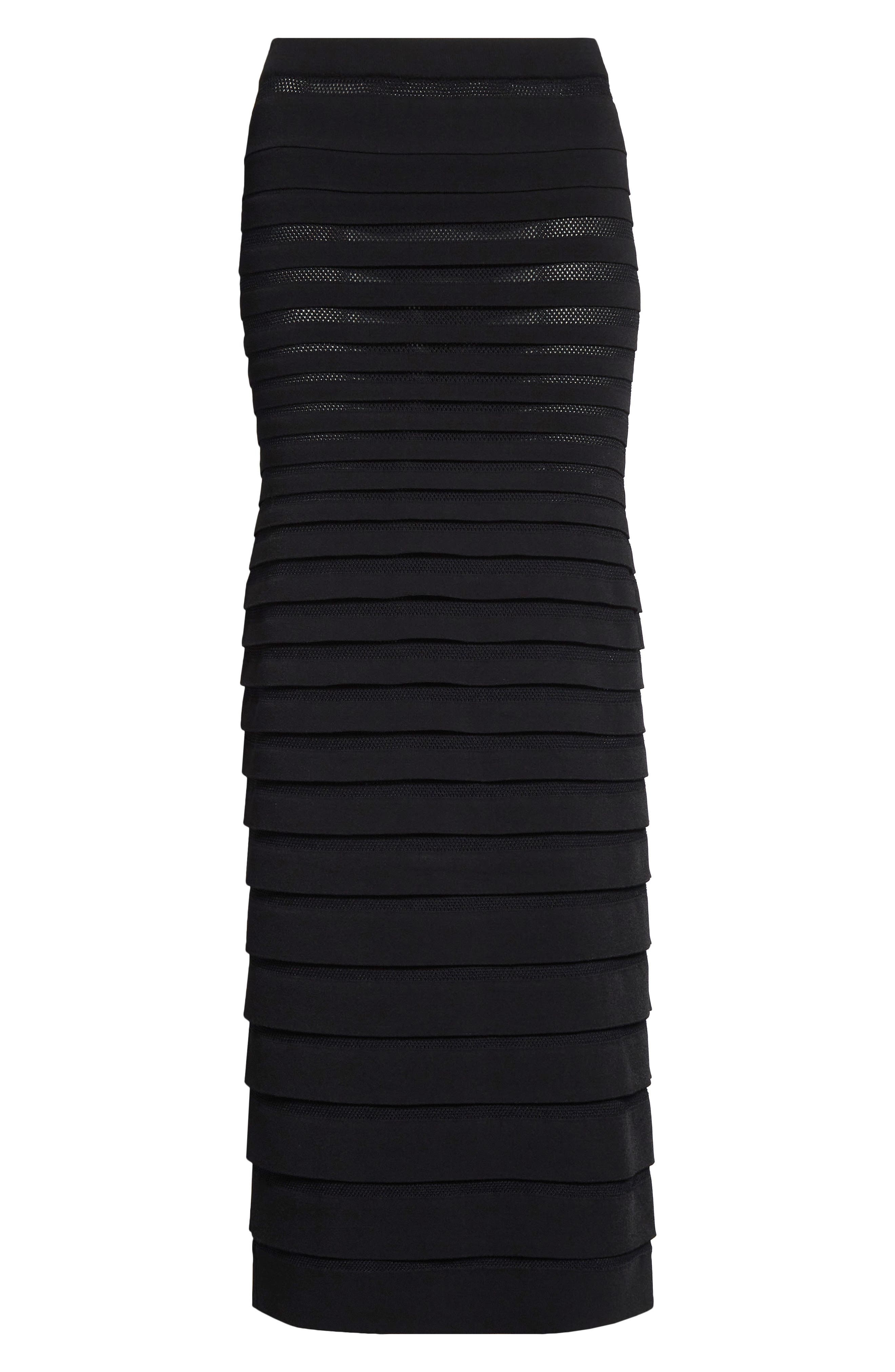 Alaïa 3D Stripe Strapless Midi Dress in Noir Alaia at Nordstrom - 5