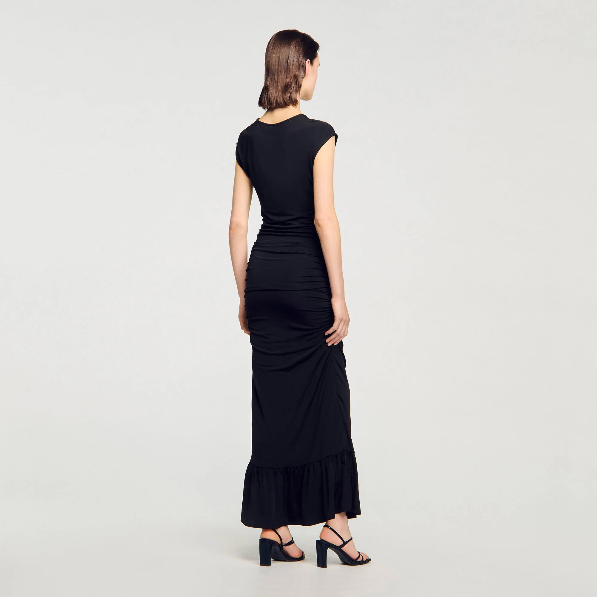 Sandro DRAPED MAXI DRESS - SFPRO04315_20 | REVERSIBLE