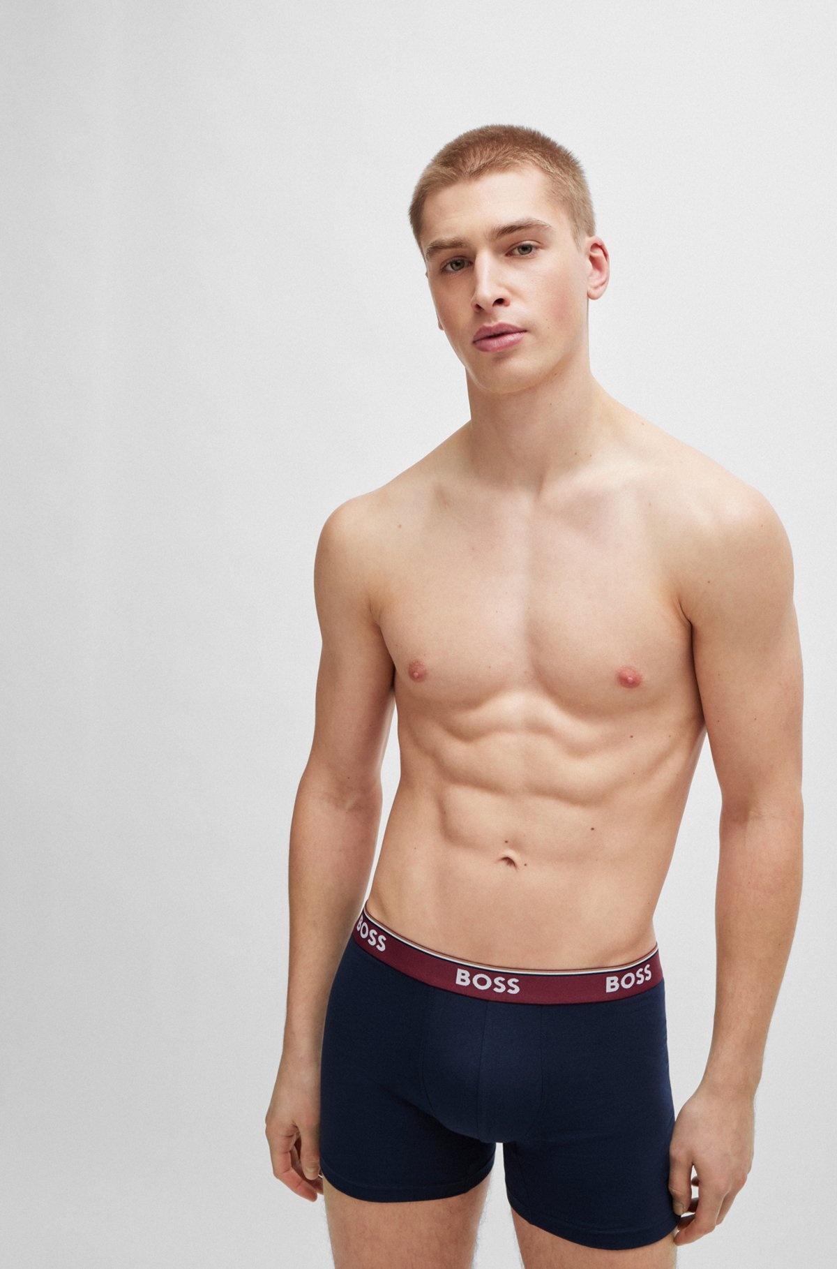 THREE-PACK OF STRETCH-COTTON BOXER BRIEFS WITH LOGO WAISTBANDS - 6