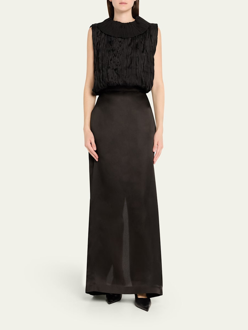 HEIRLOME Ivanna Silk Organza Column Maxi Skirt outlook