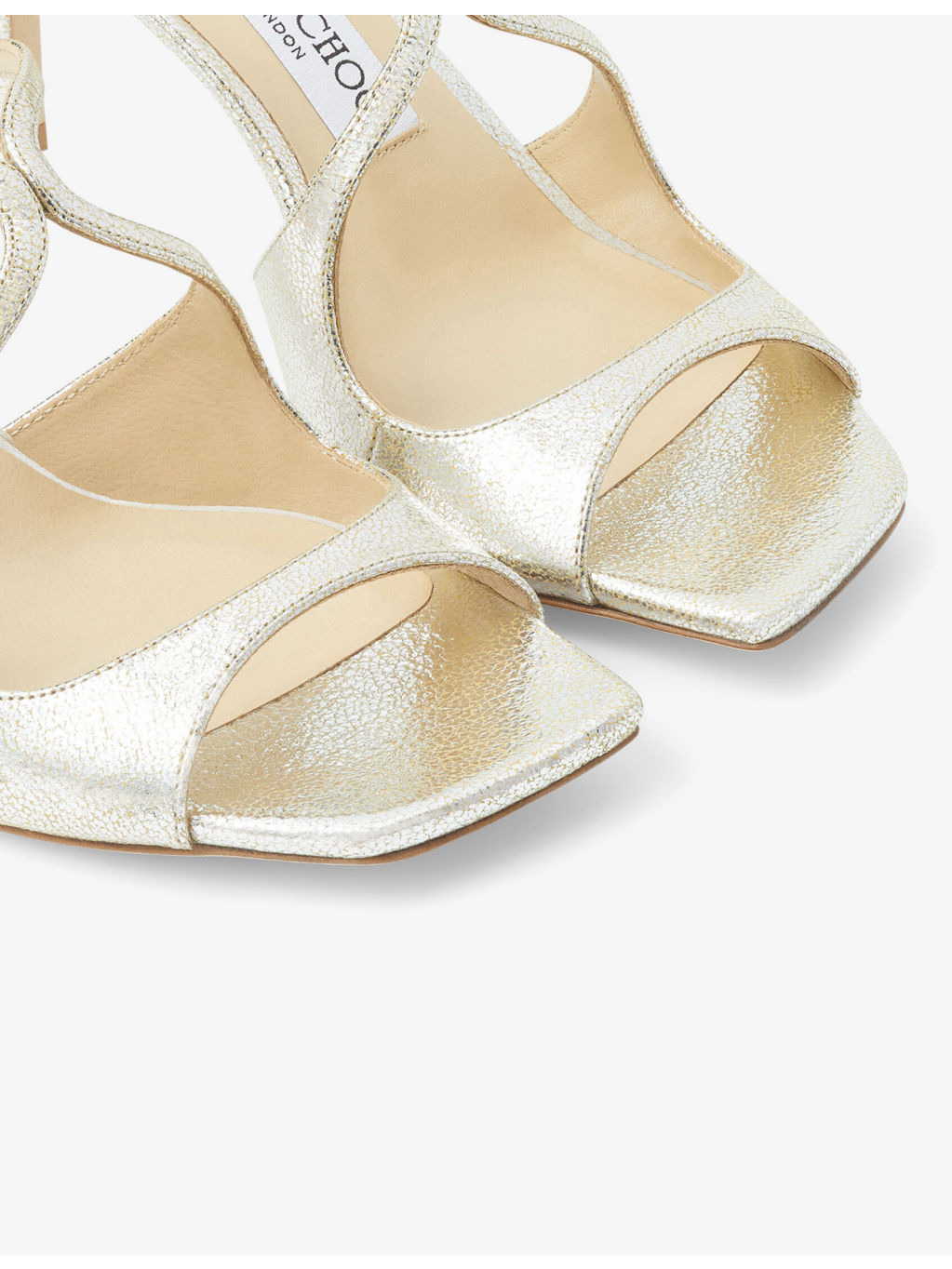 Anise 75 glitter-effect leather heeled sandals - 5