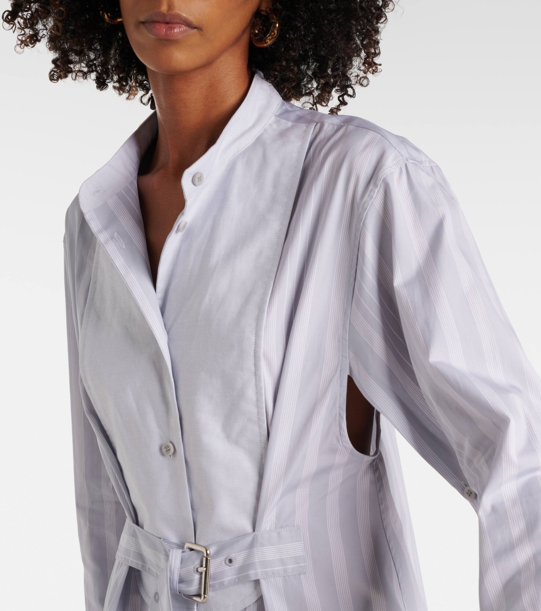 Striped cotton shirt dress - 4