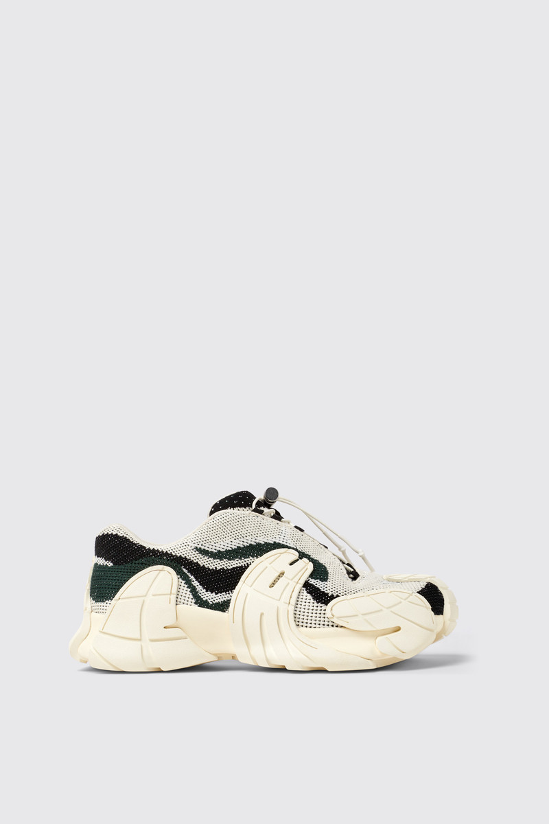 CAMPERLAB White-green textile sneakers outlook
