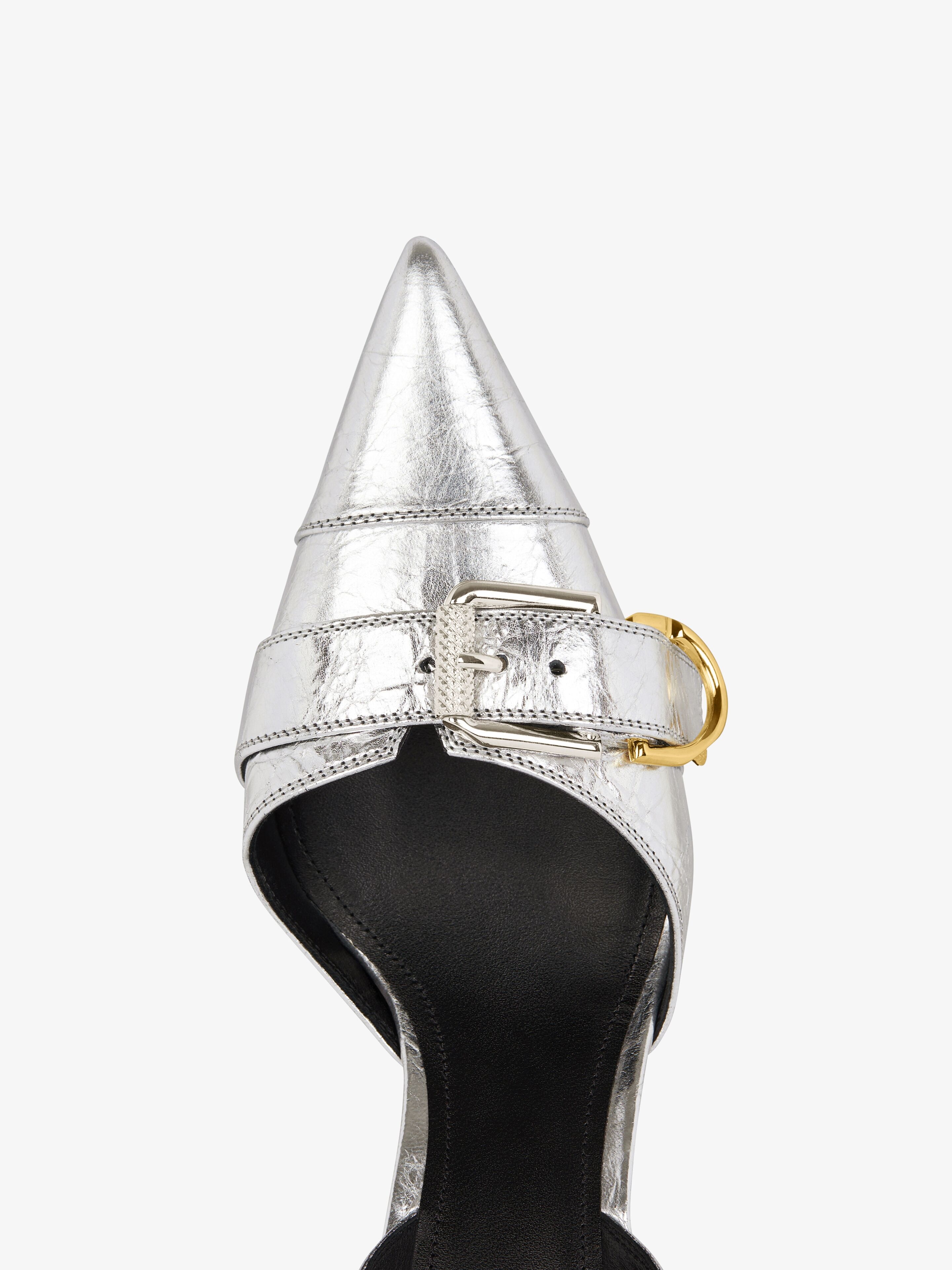 VOYOU SLINGBACKS IN LAMINATED LEATHER - 5