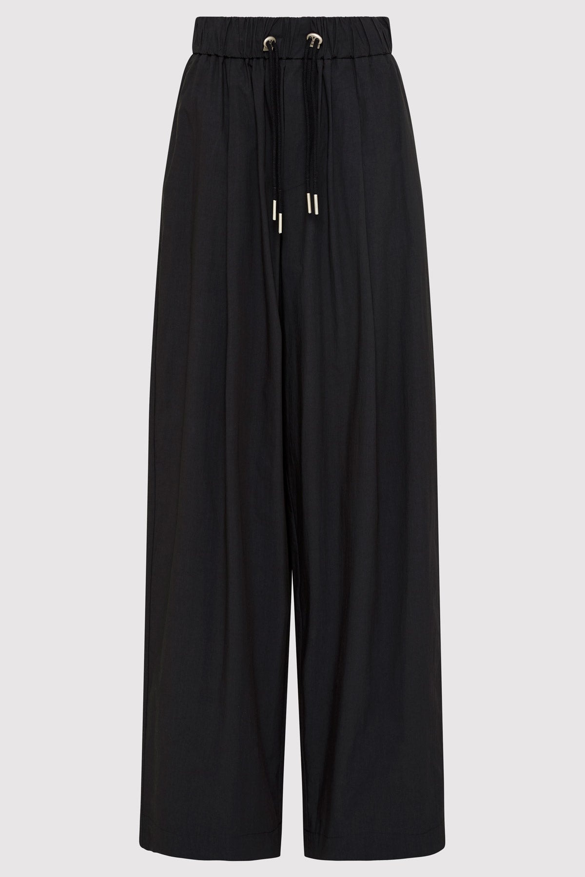 Relaxed Drawstring Pants - Black - 1