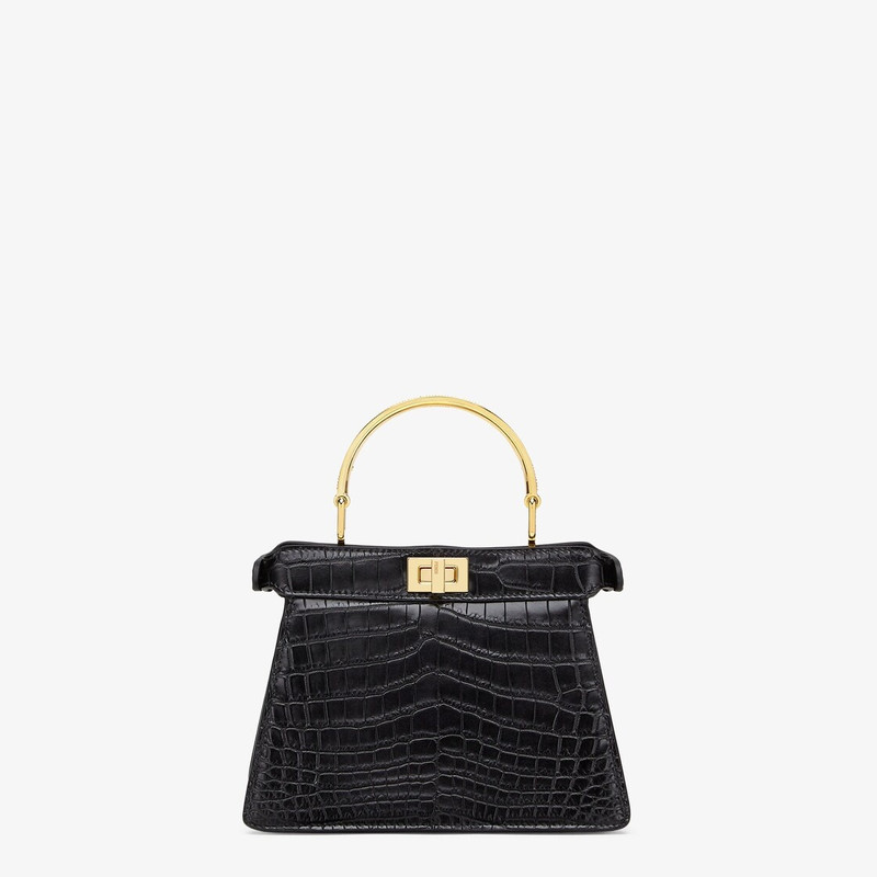Black crocodile leather bag 3