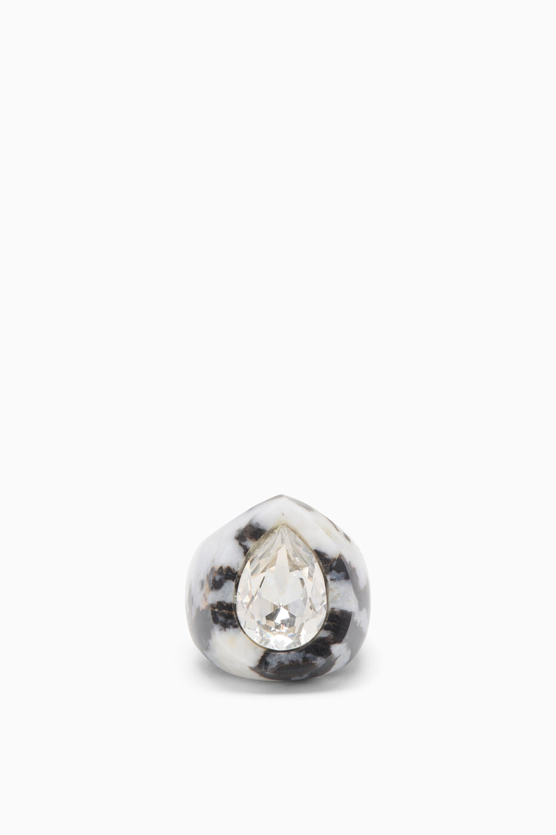 ULLA JOHNSON Crystal Pear Signet Ring outlook