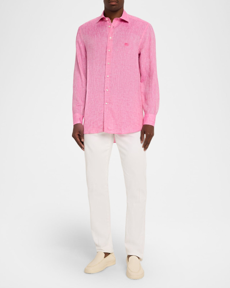 Etro Men's Pegaso Linen Roma-Fit Shirt outlook