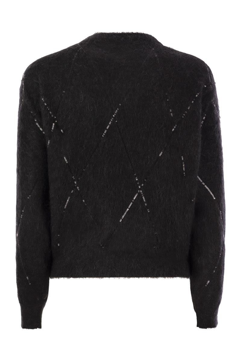 Brunello Cucinelli Mohair, Wool, Cashmere And Silk Sweater With Dazzling Argyle Embroidery - 2