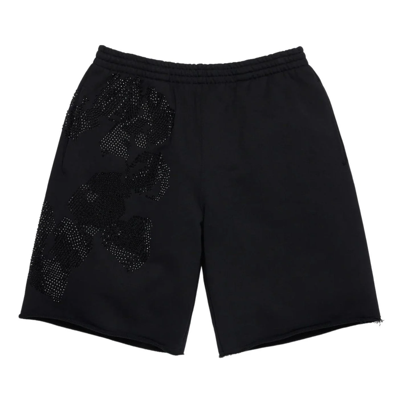 Denim Tears Biggie Rhinestone Cotton Wreath Sweatshort 'Black' SS26BRS14552458 - 1