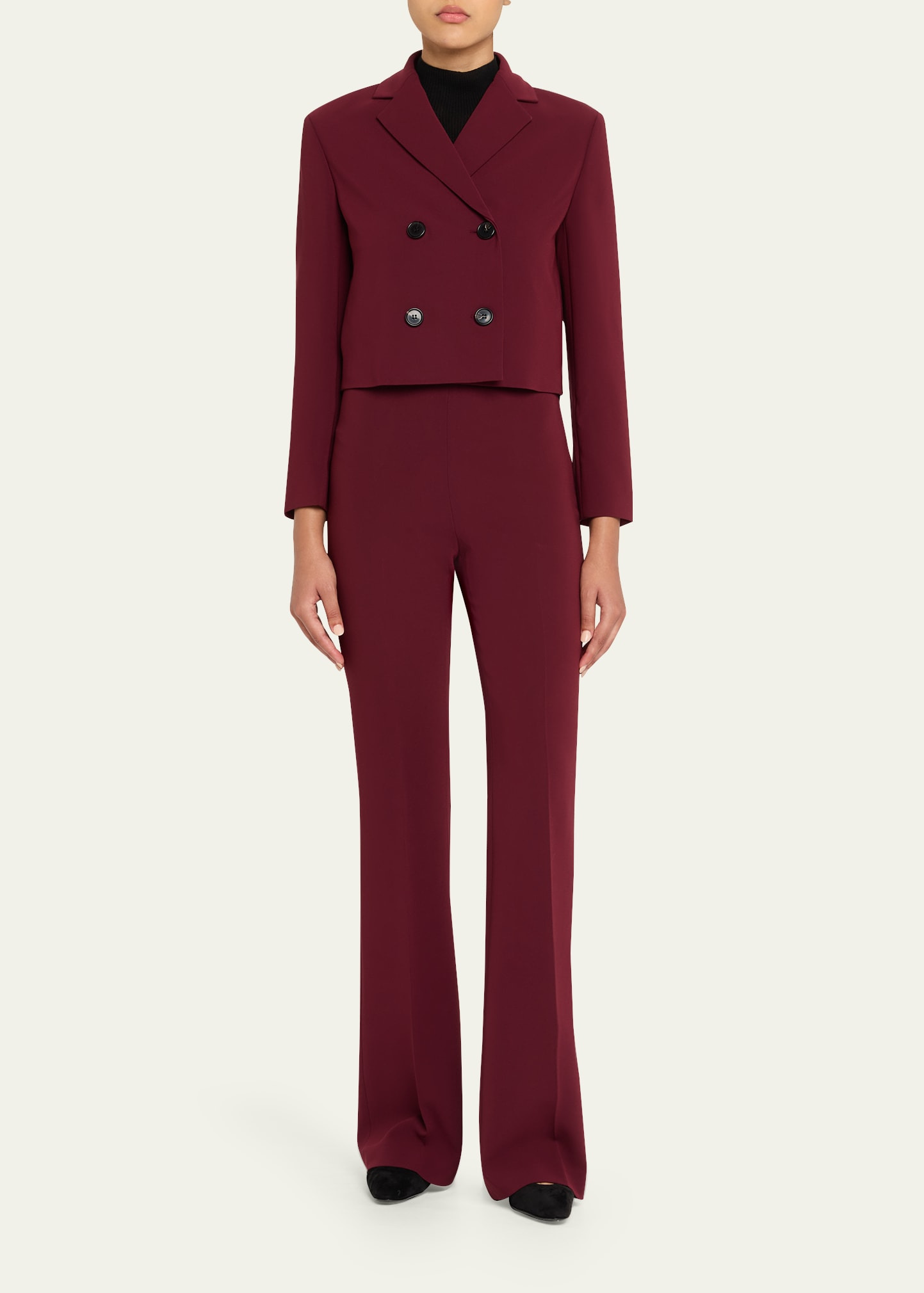 Crop Double-Breasted Jacket - 2