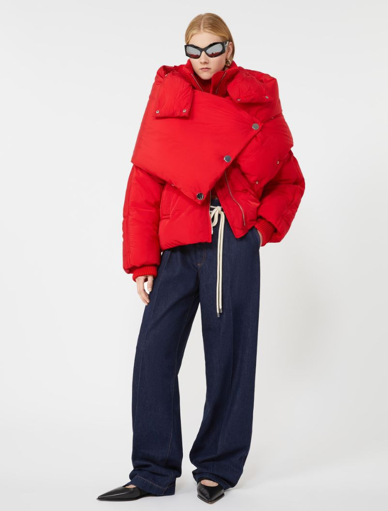 Sportmax Water-repellent short down jacket - RED outlook