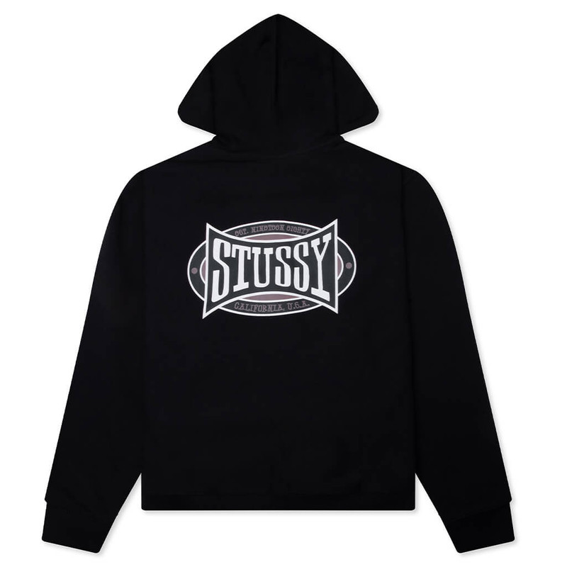 Stüssy CHAMPION OVAL ZIP HOODIE - BLACK outlook