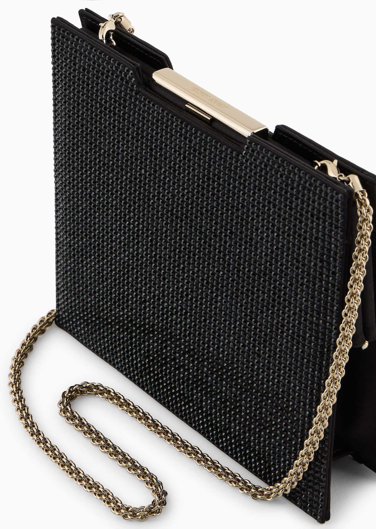 Satin and rhinestone clutch bag - 5