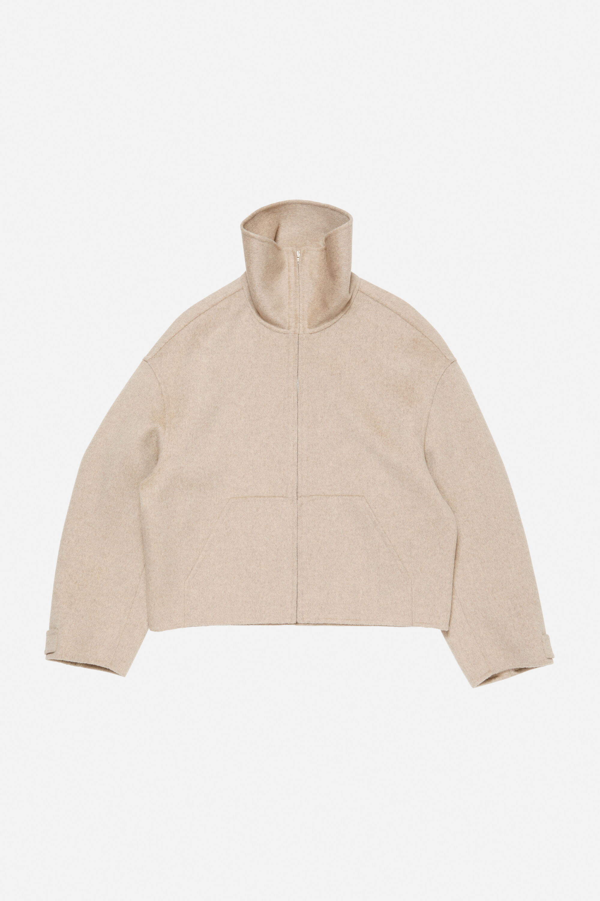 Wool zip jacket - Oatmeal melange - 6