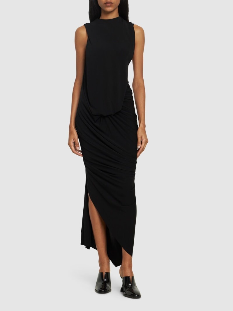 Monstera asymmetrical viscose maxi dress - 2