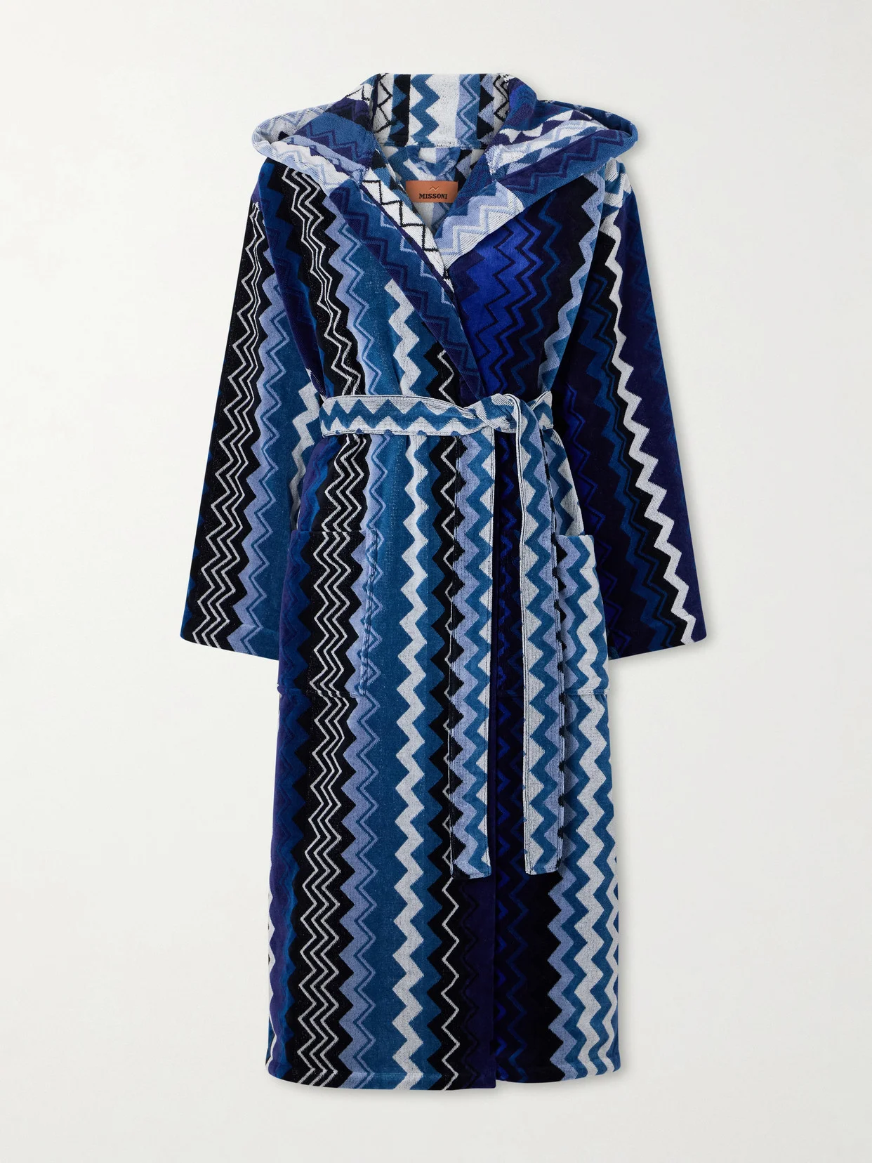 Giacomo Striped Hooded Belted Cotton-terry Robe - 1