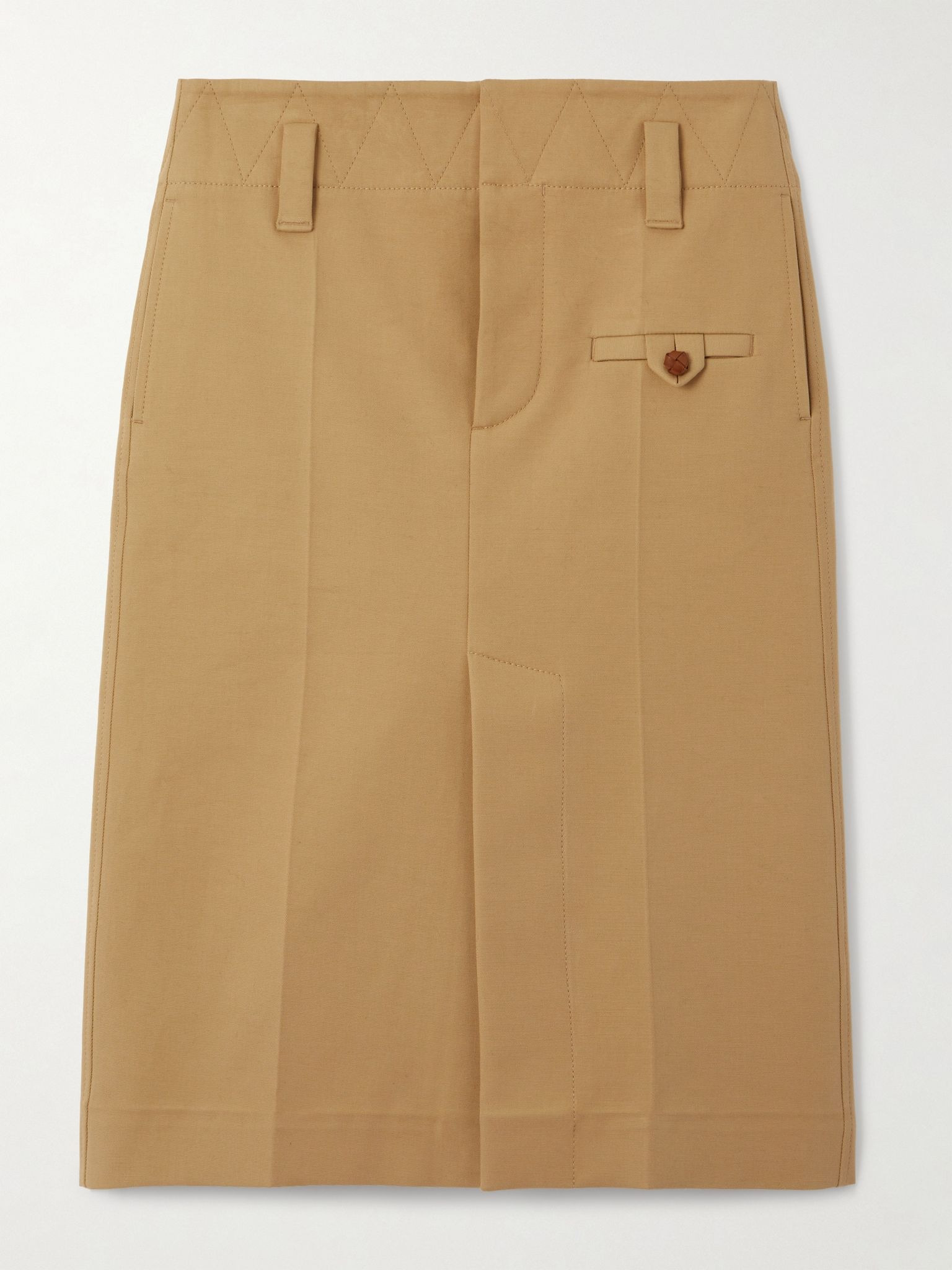Cotton-canvas skirt Light brown - 1