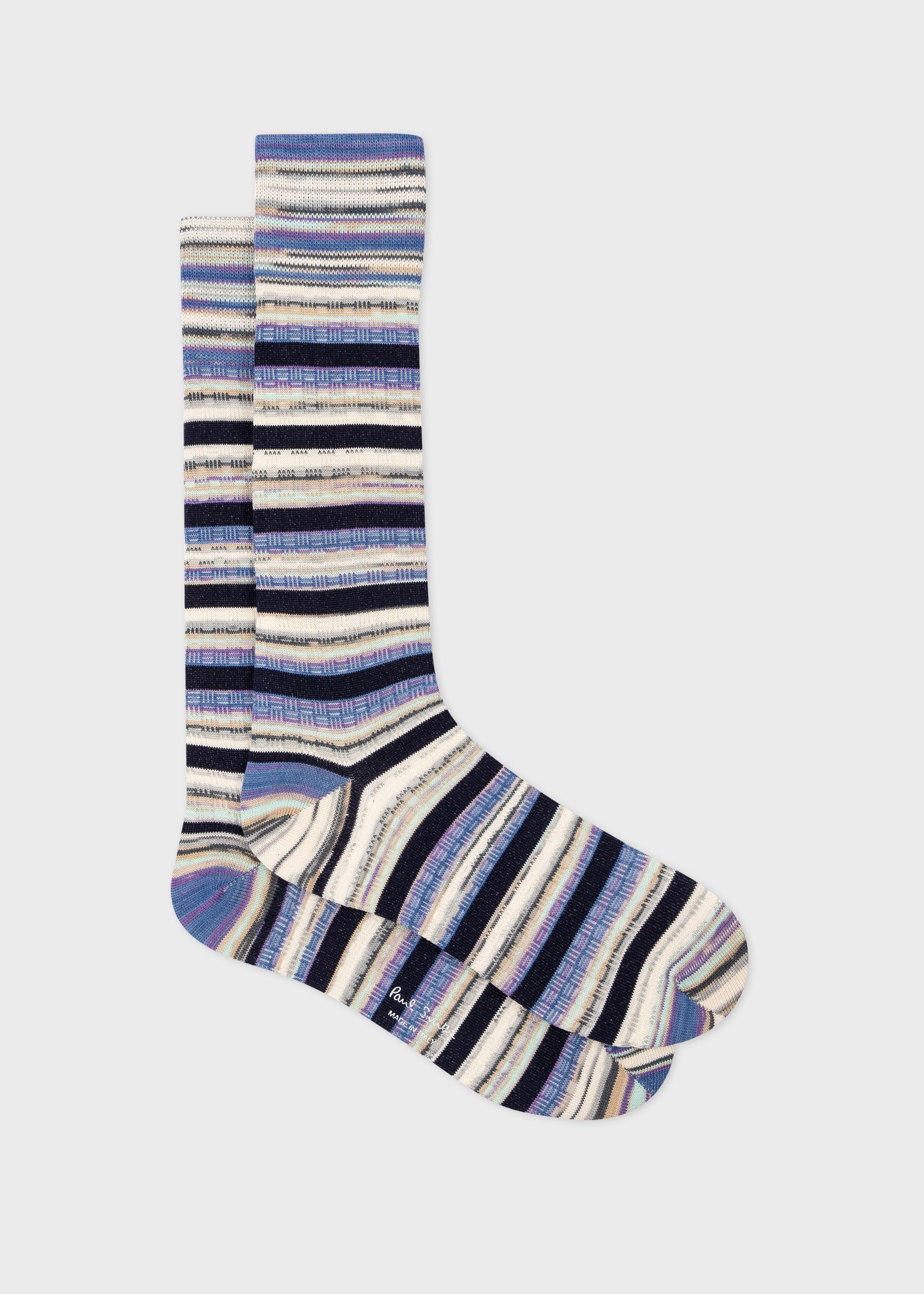 Sky Blue 'Hugh' Stripe Socks - 1