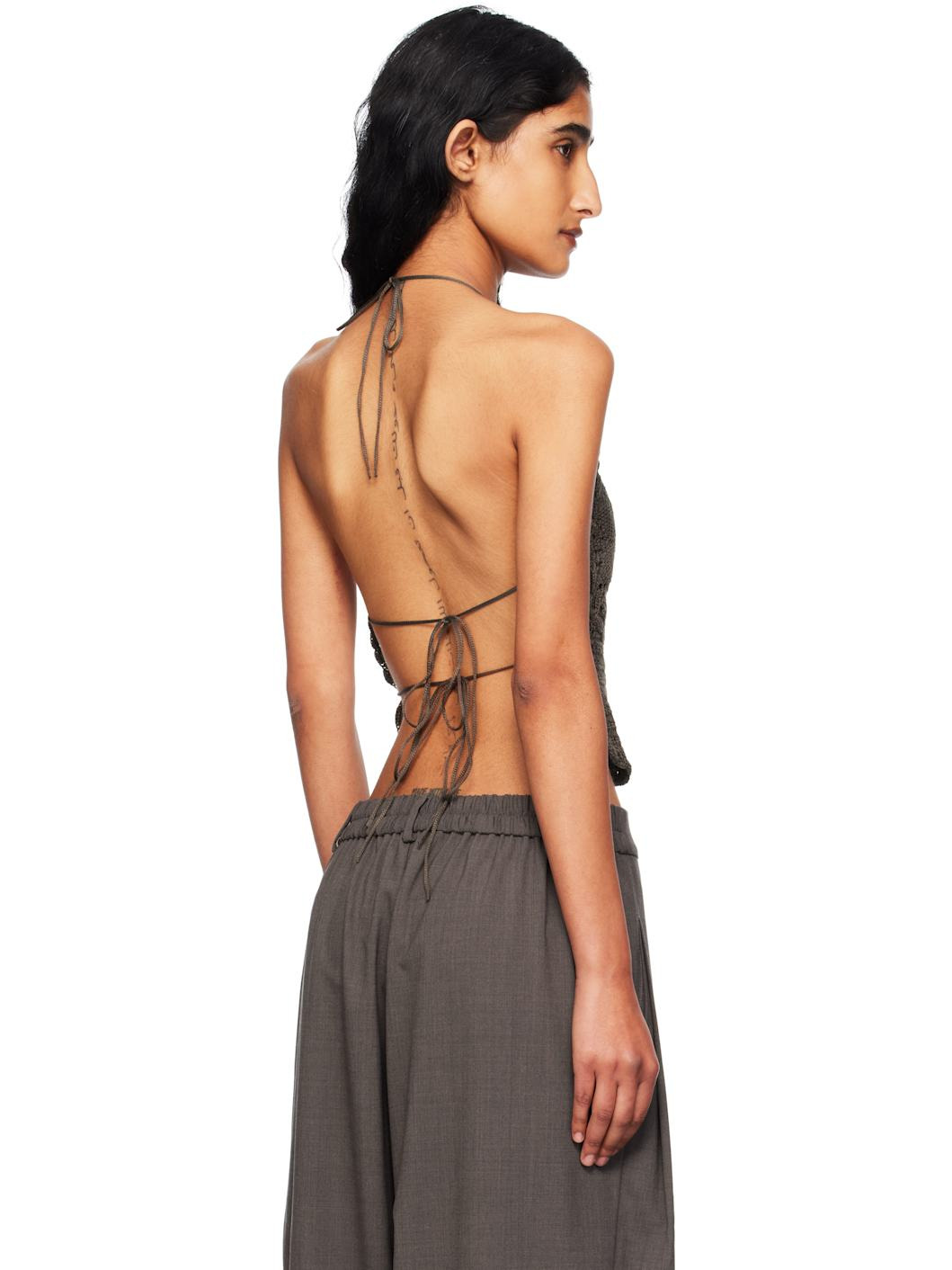 Brown Hand-Crochet Top - 3